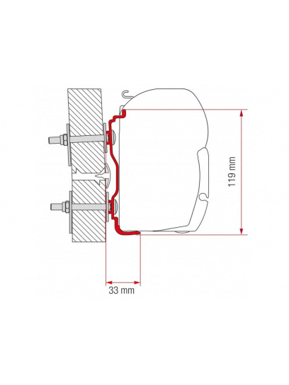 Adapter do markizy F45/F70 Kit Hymer 2016 - Fiamma