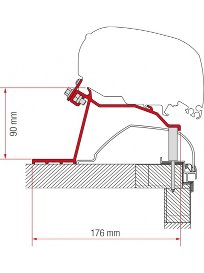 Adapter do markizy F80/F65 Kit Hobby Caravan >2014 - Fiamma