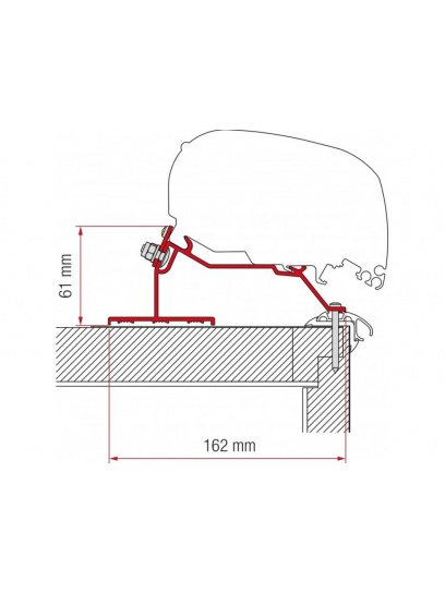 Adapter do markizy F80/F65 Caravan Roof 290 - Fiamma