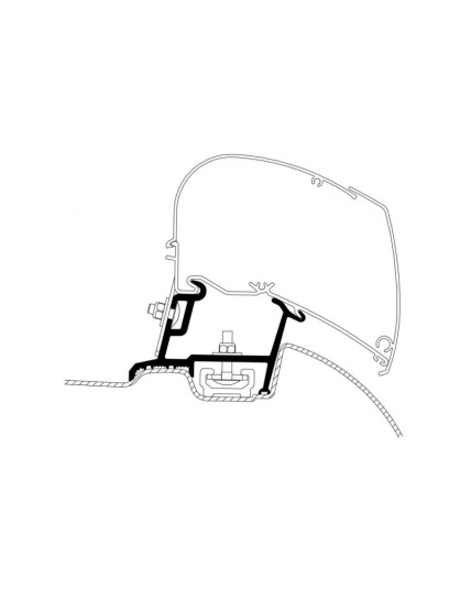 Adapter do markizy dachowej Omnistor 6/9 Mercedes Sprinter >2007 / VW Crafter 2007-2016 z relingiem - Thule