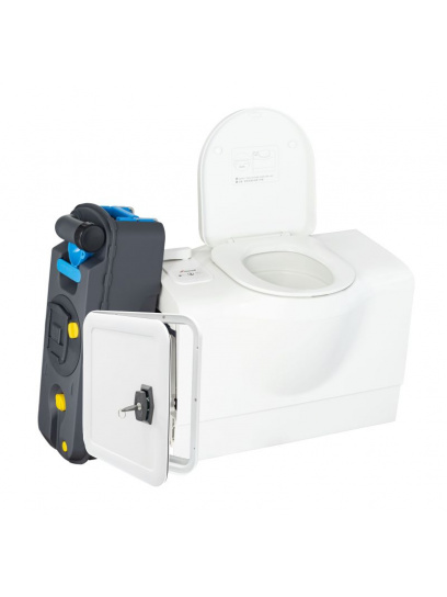 Toaleta kasetowa do zabudowy ze zbiornikiem wody RV Toilet lewa + drzwiczki serwisowe
